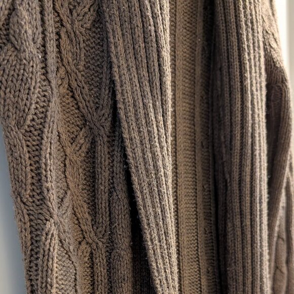 Brown Knit Long Open Cardigan - Picture 2 of 5